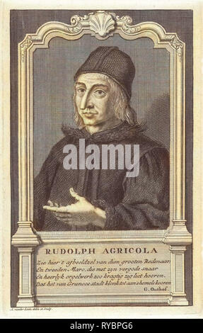 Porträt von Rudolf Agricola, Adolf van der Laan, 1694-1755 Stockfoto