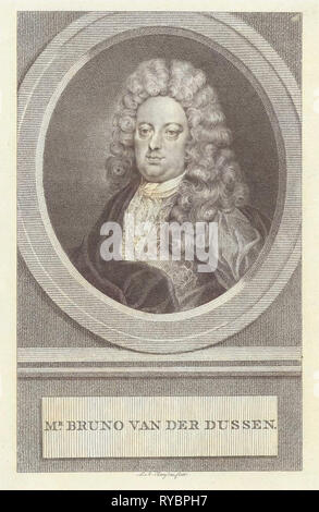 Portrait von Bruno van der Dussen, print-Hersteller: Lambertus Antonius Claessens, 1792 - c. c. 1808 Stockfoto