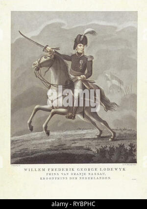 Porträt von König William II auf dem Pferderücken, Antonie und Pieter van der Beek, 1795-1821 Stockfoto