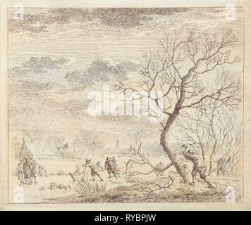 Winterlandschaft mit Skatern, Johannes Janson, 1783 Stockfoto