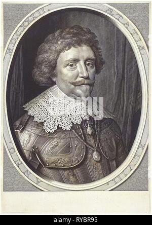 Porträt von Friedrich Heinrich, Prinz von Oranien, Frederik Hendrik, Prins van Oranje Nassau, Willem Jacobsz. Delff, Michiel Jansz van Mierevelt, 1590 - 1638 Stockfoto