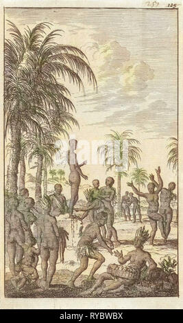 Brasilianische Zeremonie, Jan Luyken, Jan Bouman, 1681 Stockfoto