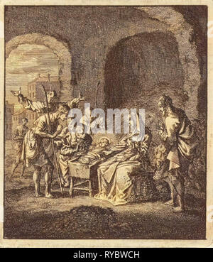 Anbetung der Hirten, Jan Luyken, Jan Rieuwertsz. (II), Barent Visscher, 1706 Stockfoto