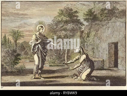 Christus erscheint, Mary Magdalene, print-Hersteller: Jan Luyken, Pieter Mortier, 1703 Stockfoto