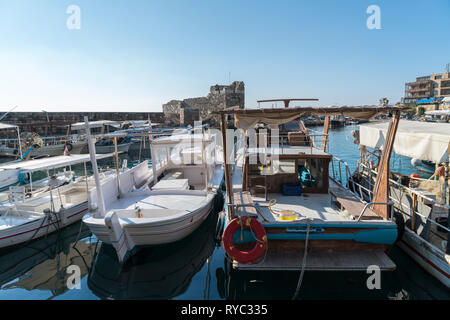 Fischerboote Byblos, Libanon Naher Osten Stockfoto