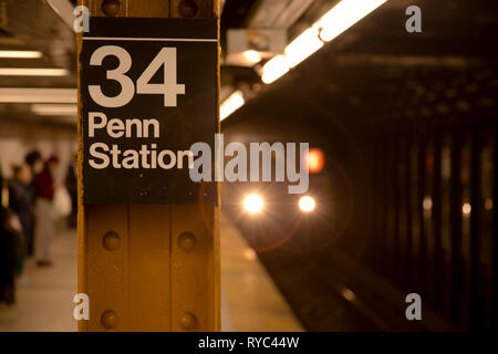 34 Penn Station, New York City Metro, MTA Stockfoto