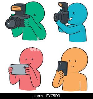 Vektor einrichten von Fotografen Stock Vektor