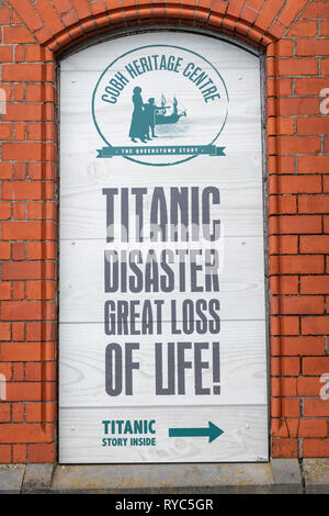 Titanic Poster auf Cobh Heritage Centre, Cork, Irland Stockfoto