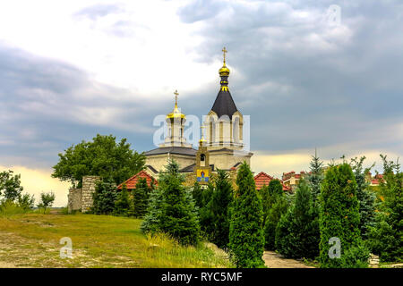 Orheiul Vechi Dorf antiken Stadt historischen Komplex mit Christlich-orthodoxen Kloster anzeigen Stockfoto