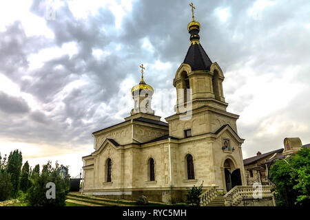 Orheiul Vechi Dorf antiken Stadt historischen Komplex mit Christlich-orthodoxen Kloster anzeigen Stockfoto