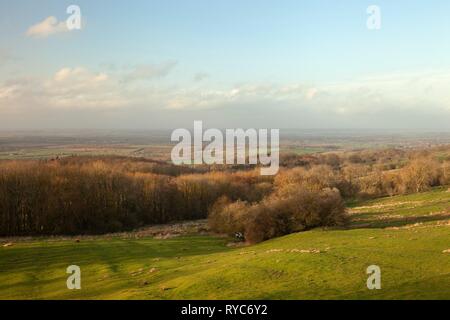 Aussicht von der Dover Hill in der Nähe von Chipping Campden, Cotswolds, Gloucestershire, England Stockfoto