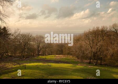 Aussicht von der Dover Hill in der Nähe von Chipping Campden, Cotswolds, Gloucestershire, England Stockfoto