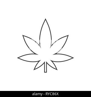 Cannabis, Marihuana Blatt Symbol. Vector Illustration flach Stock Vektor