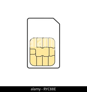Vector Illustration, flache Bauform. SIM-Karte auf das Symbol Stock Vektor