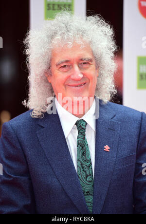 Brian May an der Nationalen Prince's Trust und TK Maxx & Homesense Awards 2019 im London Palladium statt. Stockfoto