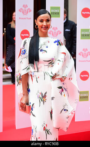 Maya Jama die Teilnahme an der nationalen Prince's Trust und TK Maxx & Homesense Awards 2019 im London Palladium statt. Stockfoto