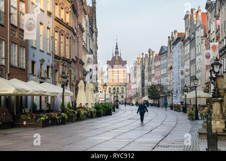 Dlugi Targ oder Long Market Street, Danzig, Polen Stockfoto