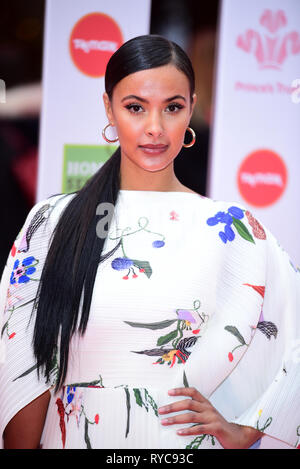 Maya Jama die Teilnahme an der nationalen Prince's Trust und TK Maxx & Homesense Awards 2019 im London Palladium statt. Stockfoto