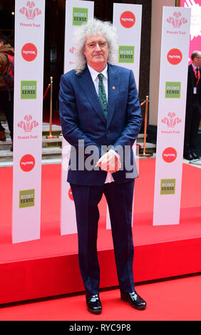 Brian May an der Nationalen Prince's Trust und TK Maxx & Homesense Awards 2019 im London Palladium statt. Stockfoto