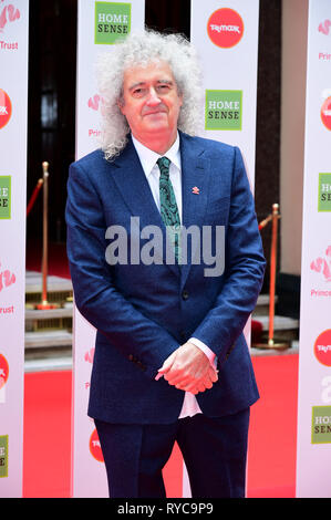 Brian May an der Nationalen Prince's Trust und TK Maxx & Homesense Awards 2019 im London Palladium statt. Stockfoto