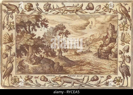 Apostel John auf Patmos, Adriaen Collaert, Eduwart van Hoeswinckel, 1582-1586 Stockfoto