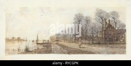 Häuser an der Amstel, die Niederlande, Elias Stark, 1887 Stockfoto