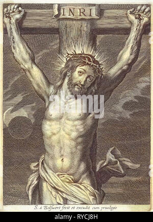 Christus am Kreuz und die Sonnenfinsternis, Schelte Adamsz. Bolswert, Rubens, c. 1596 - c. 1659 Stockfoto