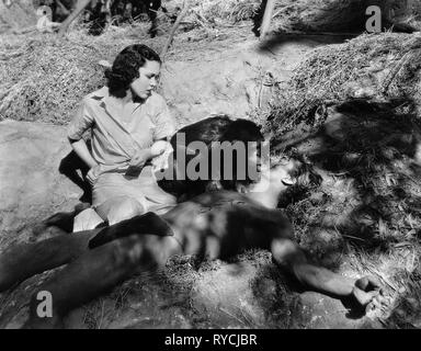 Die MAUREEN O'SULLIVAN, Johnny Weissmuller, TARZAN AFFE MENSCHEN, 1932 Stockfoto