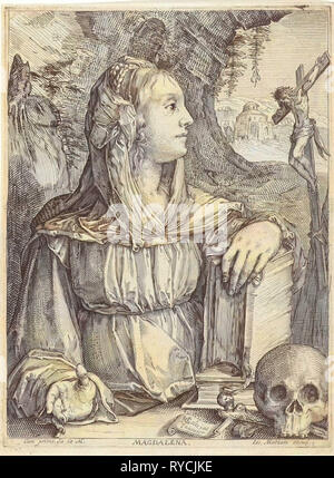 Büßerin Maria Magdalena, Jakob Matham, 1607-1612 Stockfoto
