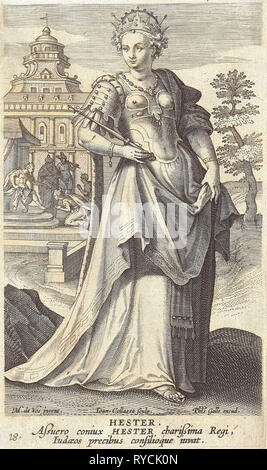 Ester, Jan Collaert (II), Philips Galle, Cornelis Kiliaan, 1588-1597 Stockfoto