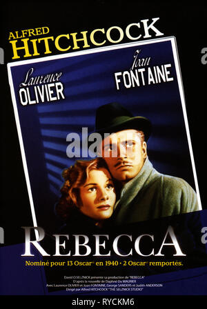 Französischer Film Poster, Rebecca, 1940 Stockfoto