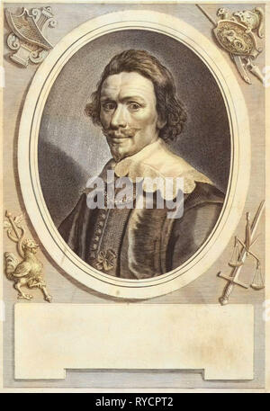 Porträt von Theodore John Dirk Graswinckel, Theodor Matham, Michiel Jansz van Mierevelt, 1636-1666 Stockfoto