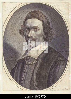 Porträt von Theodore John Dirk Graswinckel, Theodor Matham, Michiel Jansz van Mierevelt, 1636-1666 Stockfoto