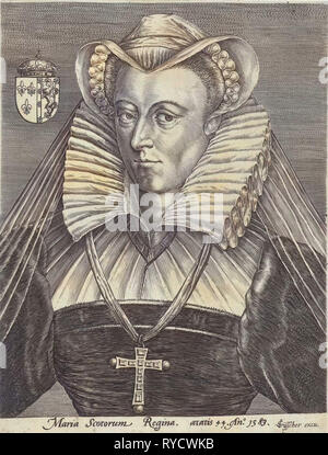 Porträt von Königin Mary ich Stuart von Schottland, Claes Jansz. II. Visscher, 1583 und/oder 1596-1652 Stockfoto