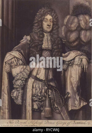 Porträt von George, Prinz von Dänemark, Pieter Schenk (I), 1670-1713 Stockfoto