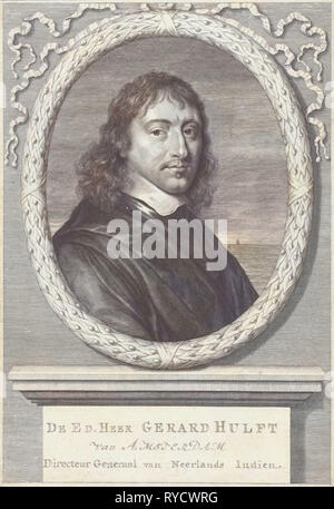 Porträt von Gerard Hulft, Abraham Bloteling, in oder nach 1656-1690 Stockfoto