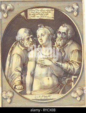 Susanna und die beiden ältesten, Nicolaes de Bruyn, 1581-1656 Stockfoto