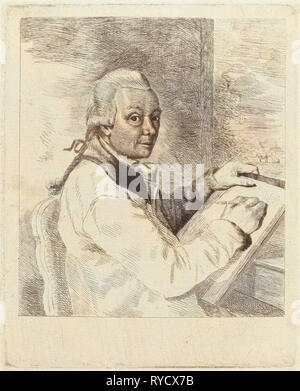 Porträt des Künstlers Johannes Janson, Zeichnung, Louis Bernard Coclers c. 1769 - c. 1787 Stockfoto