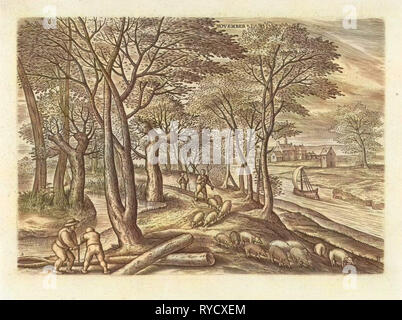 November, Julius Goltzius, Gillis Mostaert (I), Claes Jansz. Visscher (II), um 1560-1595 Stockfoto