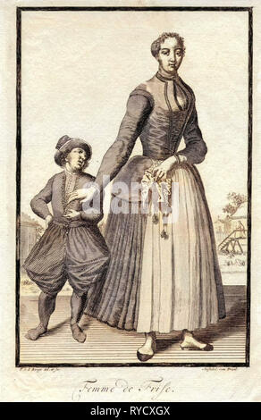 Frau aus Friesland, Pieter van Den Berge, in oder nach 1694-1737 Stockfoto