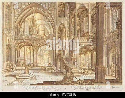 Innenraum von San Giovanni in Laterano in Rom, Jan van Londerseel, Claes Jansz. Visscher (II), 1601-1652 Stockfoto