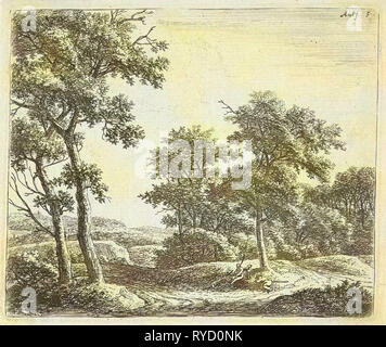 Hirten, ruht unter einem Baum, Anthonie Waterloo, 1630-1663 Stockfoto