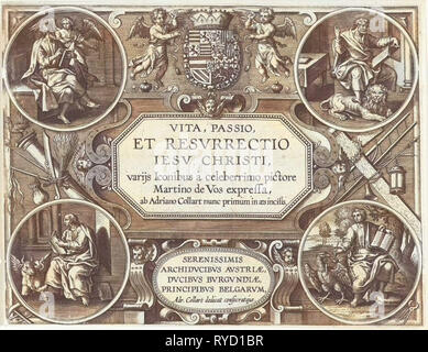 Titel drucken Vita et Passio Resurrectio Jesu Christi, Adriaen Collaert, 1598-1618 Stockfoto