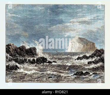 Der Bass Rock, von North Berwick, eine Insel, die im äußeren Teil des Firth von weiter im Osten von Schottland. Großbritannien Stockfoto