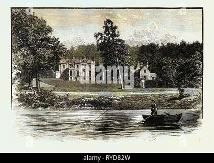 Abbotsford, Großbritannien. Abbotsford House, Heimat des schottischen Schriftsteller Sir Walter Scott, in der Nähe von Melrose, Schottland Stockfoto