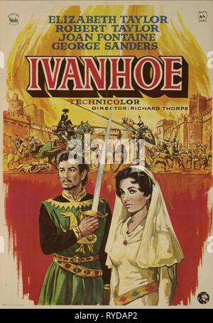 ROBERT TAYLOR, Elizabeth Taylor FILMPLAKAT, Ivanhoe, 1952 Stockfoto