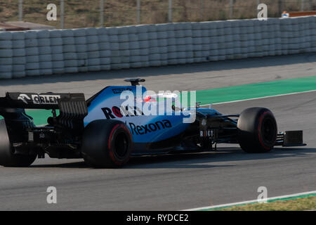 Barcelona, Spanien. Mar, 1st, 2019 - Robert Kubica aus Polen fahren die (88) Rokit Williams Racing FW 42 Mercedes auf Spur während der Tag acht von F1 Winter Stockfoto