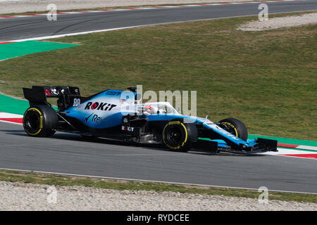 Barcelona, Spanien. Feb, 21., 2019 - Robert Kubica aus Polen fahren die (88) Rokit Williams Racing FW 42 Mercedes auf Spur während der Tag vier von F1 Winter Stockfoto