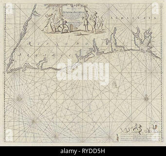Meer Karte von Teil an der Südküste von Portugal und Spanien mit der Algarve und Andalusien, Jan Luyken, Anonym, Johannes van Keulen (I), 1681 - 1803 Stockfoto