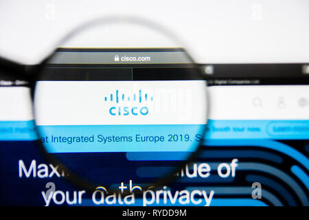 Los Angeles, Kalifornien, USA - 25. Januar 2019: Cisco Systems Website Homepage. Cisco Systems Logo auf dem Bildschirm sichtbar. Stockfoto